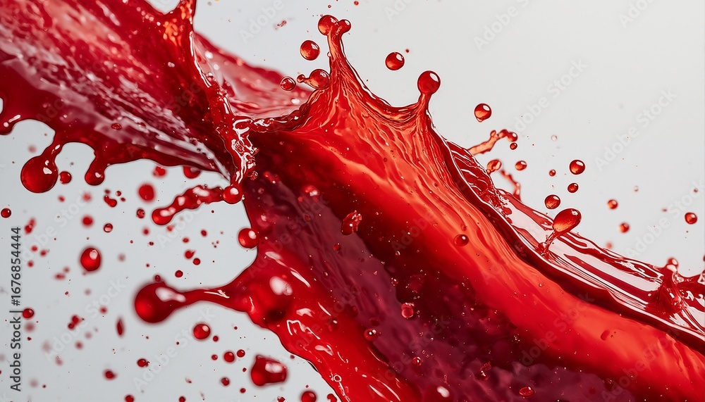Poster a dramatic splash of deep red liquid captured in high speed photography creates a visually striking 