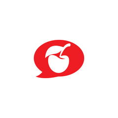 Cherry logo. Isolated cherry on white background