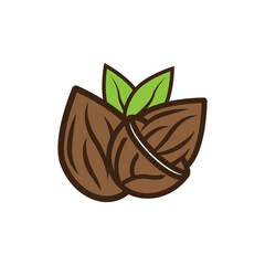 Almond logo design vector illustration