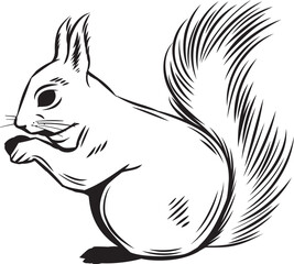 Squirrel Icon.simple flat squirrel icon silhouette vector.this is forest wild animal running standing and jumping vector squirrel.Vector squirrel silhouette view side for retro logo. 