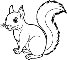 Squirrel Icon.simple flat squirrel icon silhouette vector.this is forest wild animal running standing and jumping vector squirrel.Vector squirrel silhouette view side for retro logo. 