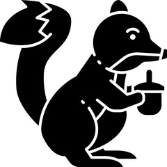 Squirrel Icon.simple flat squirrel icon silhouette vector.this is forest wild animal running standing and jumping vector squirrel.Vector squirrel silhouette view side for retro logo. 