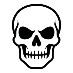 Obraz premium Human Skull with Evil Eyes Vector Illustration - Classic Symbol for Danger and Halloween