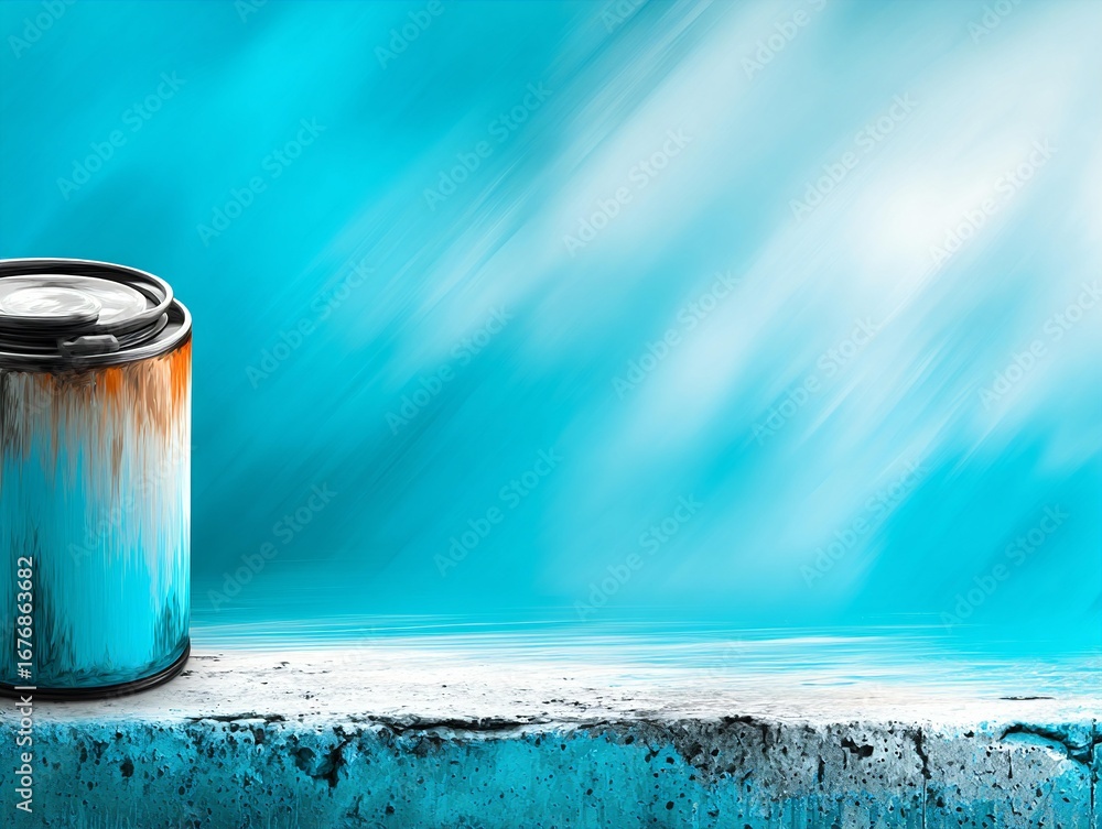 Poster a colorful abstract background featuring a can with rainbow colors