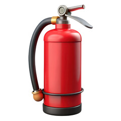 3d red fire extinguisher isolated on transparent background