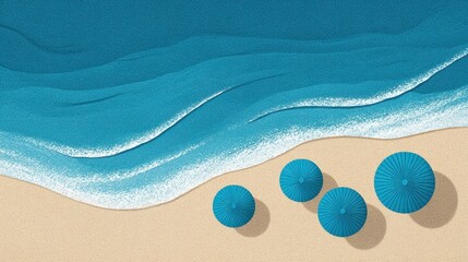 Fototapeta premium Resort beach with blue water and white sand