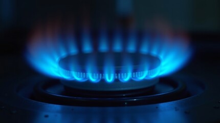 Blue gas flames on stove burner blue flame gas stove