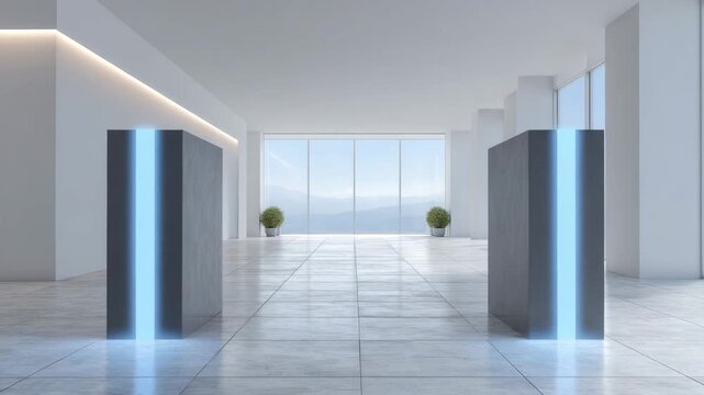 Modern Entrance in Architecture: A contemporary architectural composition, marked by clean lines and minimalist aesthetic, where light play accentuates the modern design.