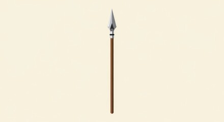 Elegant rendering of a spear, medieval weapon on a plain background