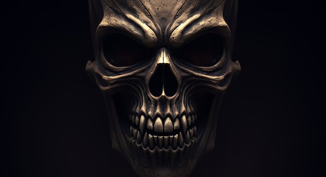 Detailed skull graphic design dark theme halloween - Powered by Adobe