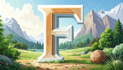 Logo of letter F, sporty, white background