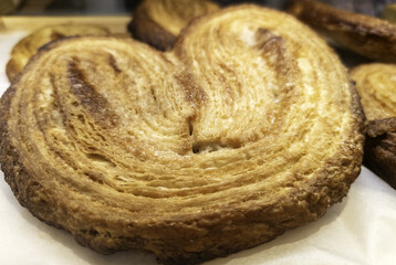 Puff pastry palm tree in a bakery