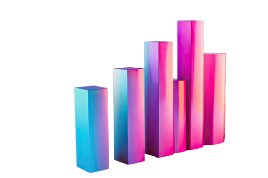 Abstract graphic of vibrant, glowing, bar graph - Powered by Adobe
