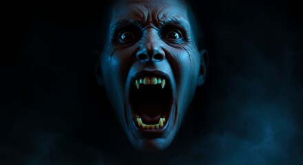 Scary face dramatic lighting horror theme image