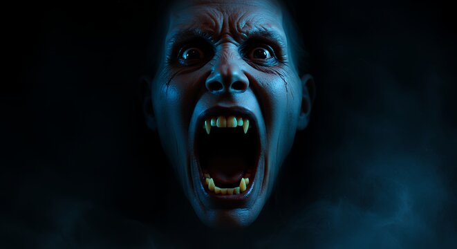Scary face dramatic lighting horror theme image