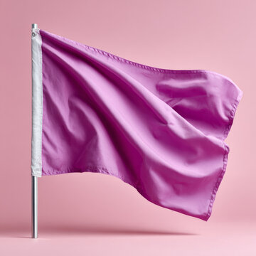 Pink flag waving against a solid pink background.