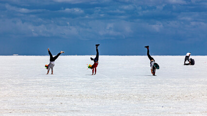 The salt flat of the Salar de Uyuni in Bolivia