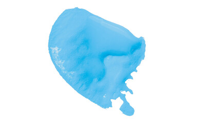 Light blue watercolor composition on transparent background. Hand drawn brush strokes and texture. Abstract brush strokes. Liquid ink pattern.