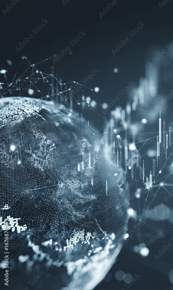Poster exploration of a digital world map with data connectivity visualization