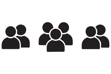 Group people icons set team community silhouette vector