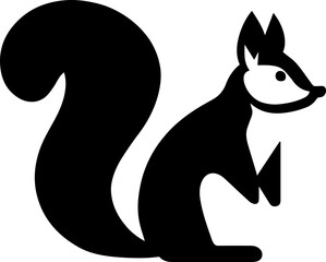 Squirrel Icon.simple flat squirrel icon silhouette vector.this is forest wild animal running standing and jumping vector squirrel.Vector squirrel silhouette view side for retro logo. 