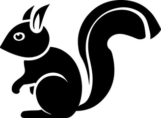 Squirrel Icon.simple flat squirrel icon silhouette vector.this is forest wild animal running standing and jumping vector squirrel.Vector squirrel silhouette view side for retro logo. 