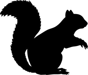 Squirrel Icon.simple flat squirrel icon silhouette vector.this is forest wild animal running standing and jumping vector squirrel.Vector squirrel silhouette view side for retro logo. 