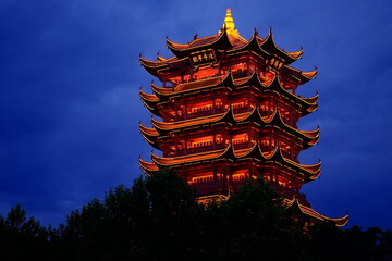 HuangHe Tower in the night