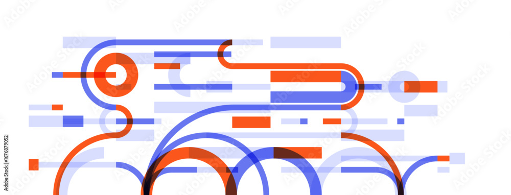 Poster abstract circles and lines vector background, geometric composition drawing technology plan, loop ci