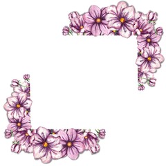 bright frame with watercolor flowers