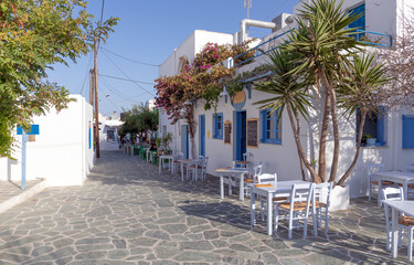 Traditional alley in Chora village, Folegandros island, Cyclades, Greece