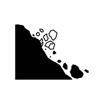 black rocks falling from cliff clip art preview