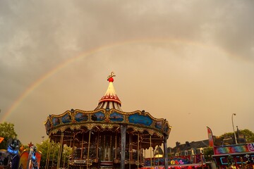 rainbow in amusement park