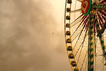 ferris wheel against blue sky