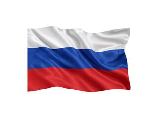 Fototapeta premium National symbol waving with pride, a photorealistic rendering of the Russian flag, celebrating