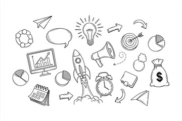 Doodle Business and Startup Icons