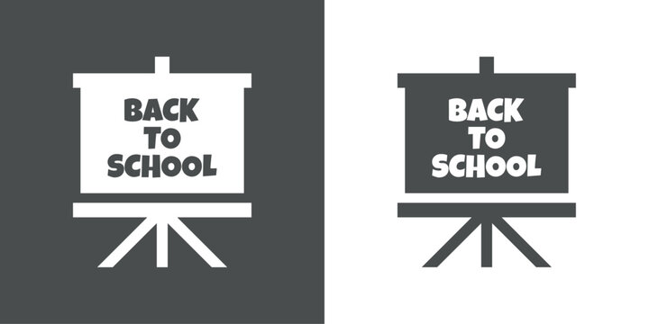 Silueta de pizarra de presentaci&oacute;n en caballete con texto Back to School