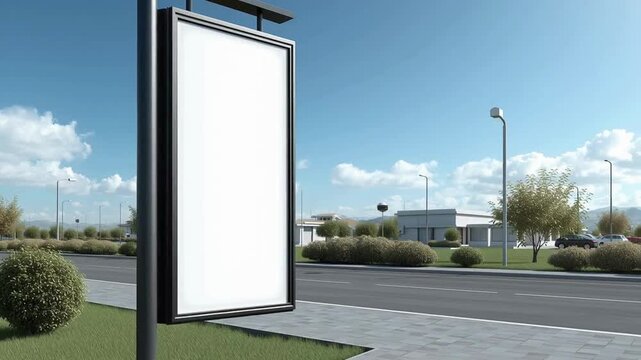 A blank, vertical outdoor signboard for advertising mockup.
