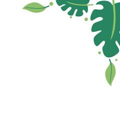 Yellow leaf corner decoration with elegant plant shapes, suitable for banners, posters, botanical invitations, and eco design themes.
