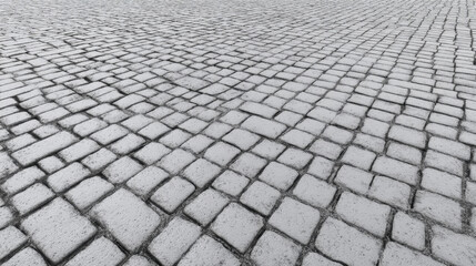 Smooth gray cobblestone texture with soft shadows and clean grout, suitable for modern interiors and architectural visualizations