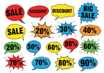Offer speech bubble icons. Special offer tag. Sale sign. Advertising Discounts symbol. Special offer chat offer. Speech bubble discount banner. Text box balloon. Vector