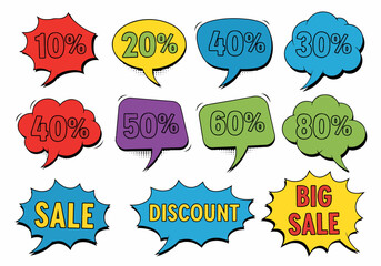 Offer speech bubble icons. Special offer tag. Sale sign. Advertising Discounts symbol. Special offer chat offer. Speech bubble discount banner. Text box balloon. Vector
