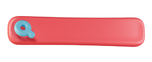 3D render of a search bar with magnifying Glass Icon. Navigation search for web browser