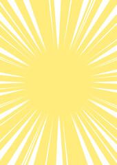 縦の背景　中心があいた集中線　黄色