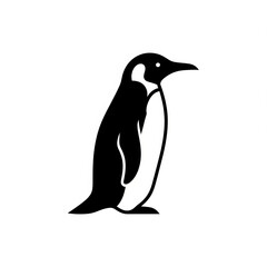 Naklejka premium Cute Penguin Silhouette, an Arctic Flightless Bird, Standing Upright, Isolated transparent background