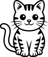 cat line art vector design