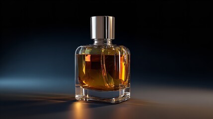Luxury Perfume Bottle: Elegant Amber Scent Visual