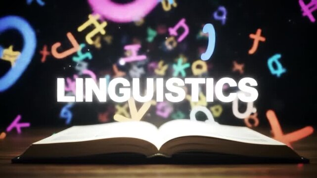 Cinematic Holographic Book Opening with Alphabets and Phonetic Symbols
