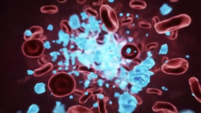 Microscopic Plastic Particles in Red Blood Cells - Hyper-Realistic Medical Animation