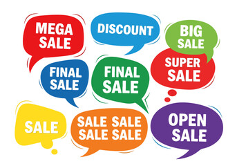 Set of discount labels, Sale label